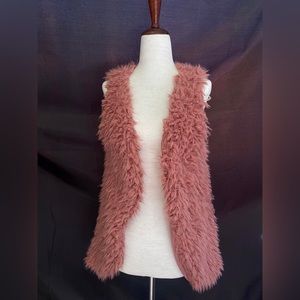 Pink salmon furry vest by ‘Neon Soul’
